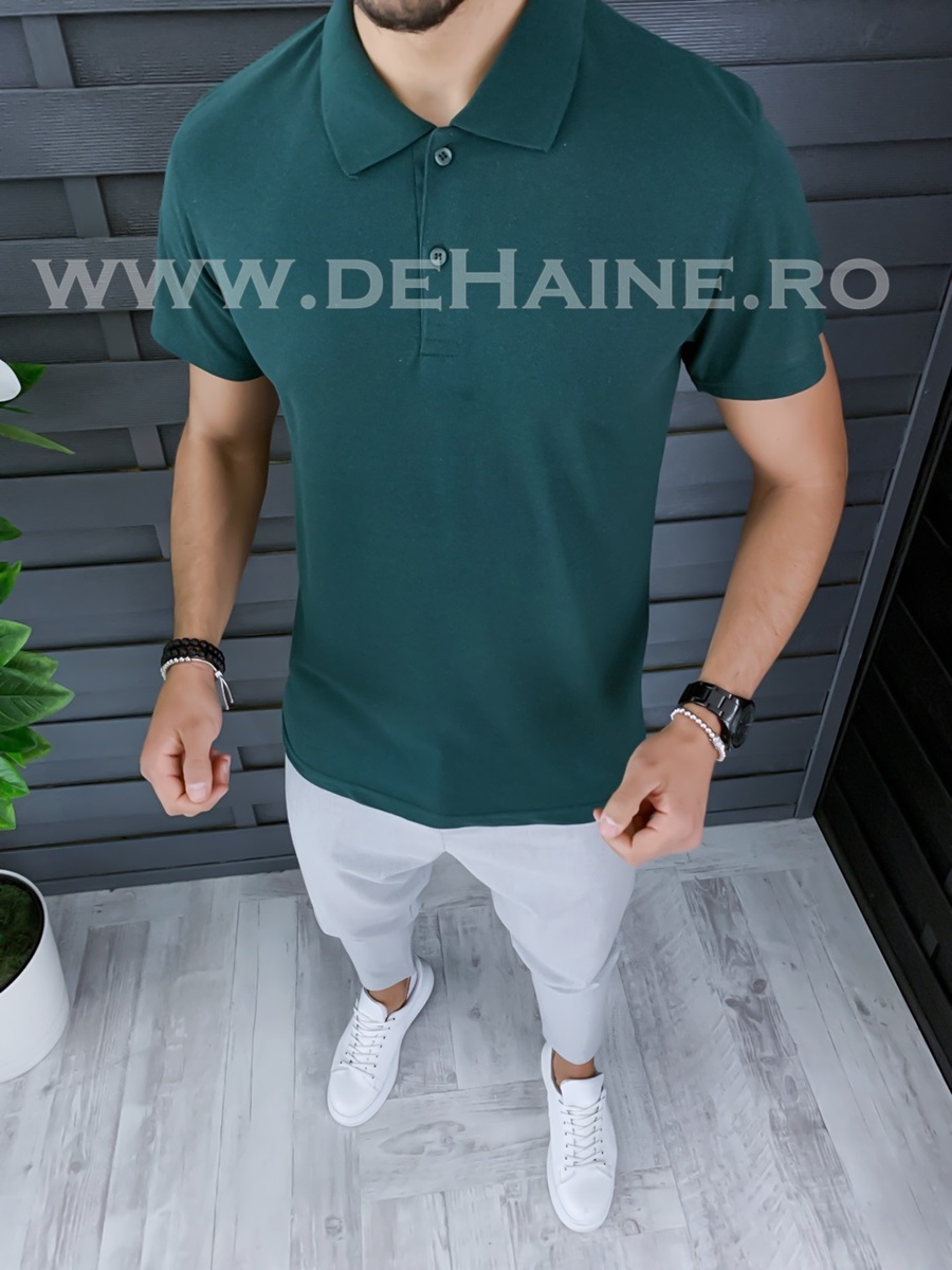 Tricou barbati verde inchis slim fit ZR B1018 P11